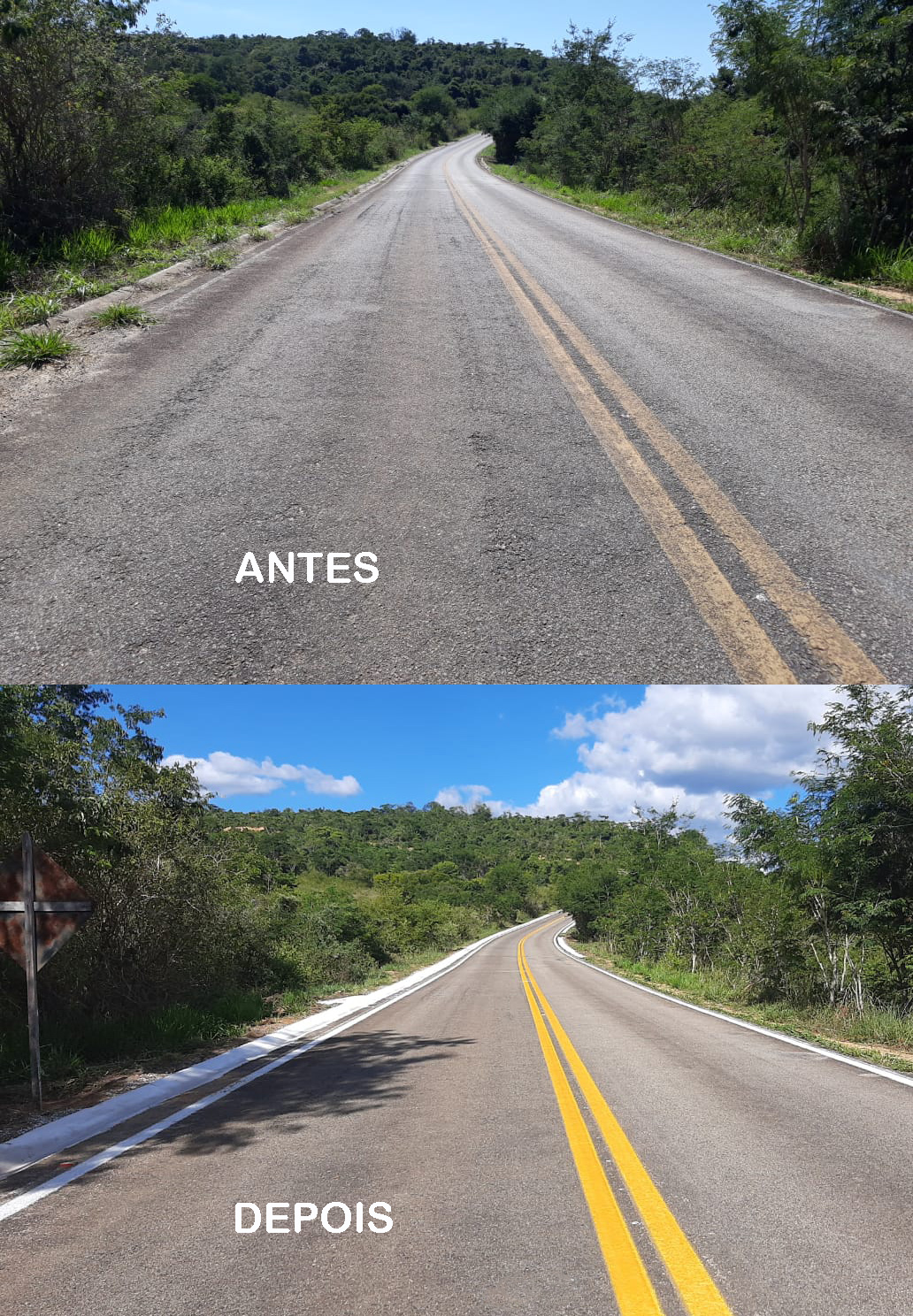 antes depois mg 205 km828 credito divulgacao der mg