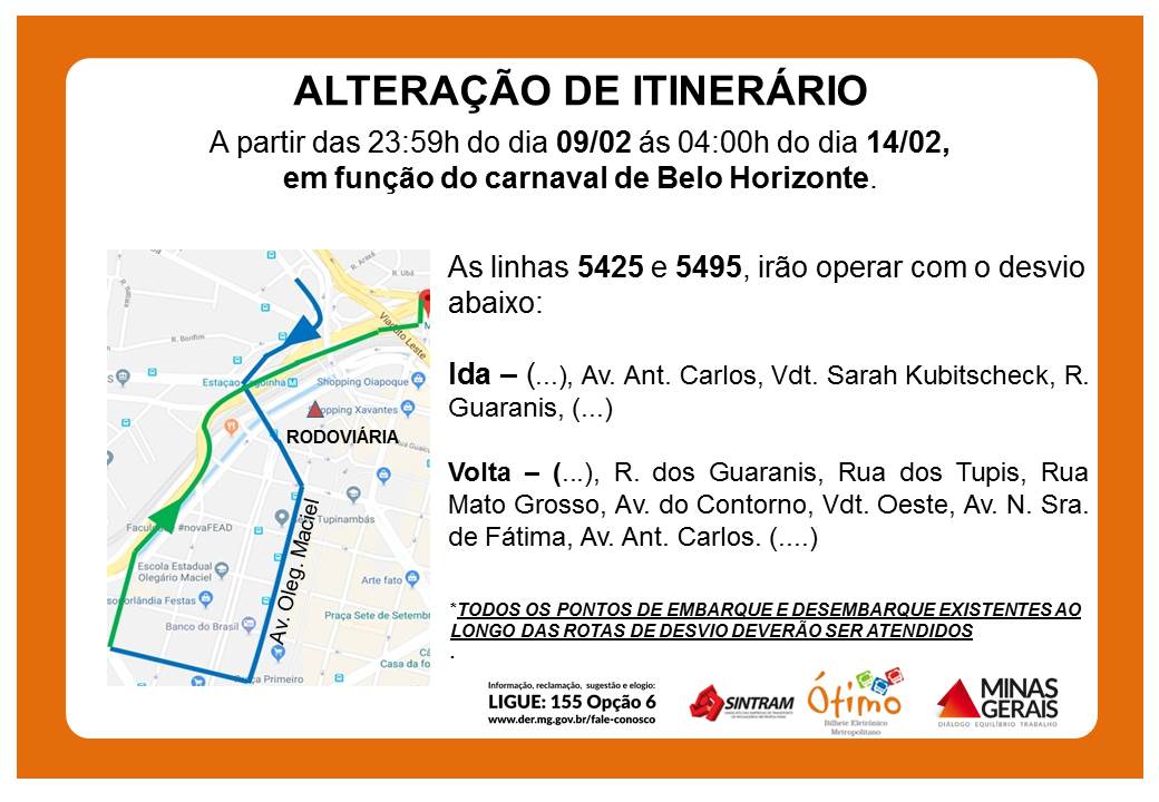 alteracao itinerario carnaval 10