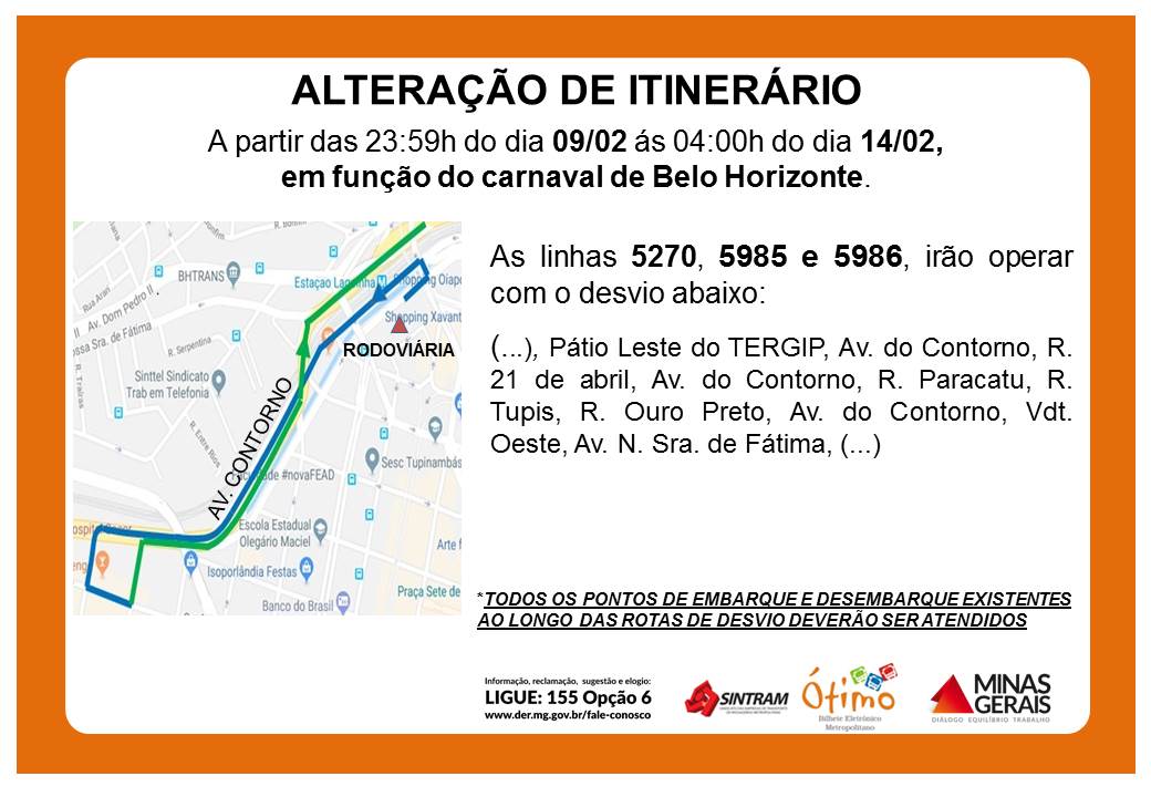 alteracao itinerario carnaval 11