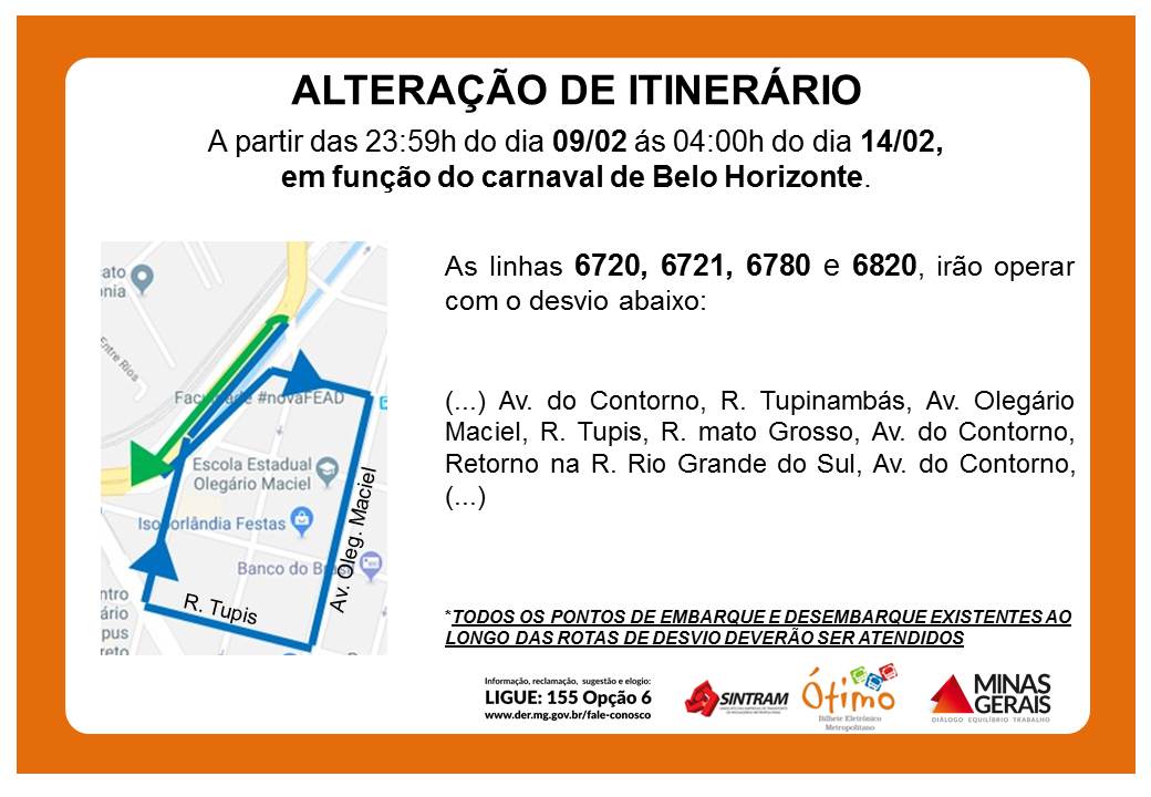 alteracao itinerario carnaval 13