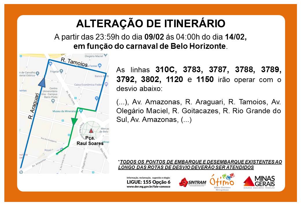 alteracao itinerario carnaval 15